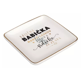 Albi Mistička na drobnosti - Báječná babička náruč láskou bohatá a srdíčko ze zlata 8,5 x 8,5 cm