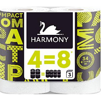 Harmony Compact 3vrstvý toaletní papír 4=8, 4 role, 34 m role