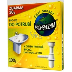 Bio-Enzym Bio-P3 Biologický přípravek k zprůchodnění ucpaných trubek a omezuje zápach 100 g obnovuje přírodní rozkladový proces