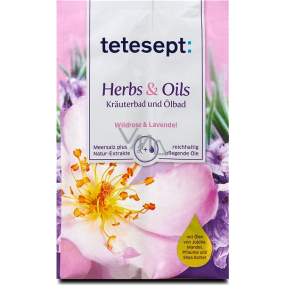 Tetesept Herbs & Oil Divoká růže + Levandule sůl do koupele s pečujícími oleji 60 g + 15 ml