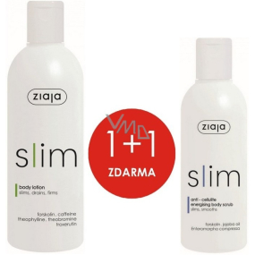 Ziaja Slim Zeštíhlující tělové mléko 270 ml + Anti-Cellulite Energising energizující tělový peeling 200 ml, duopack