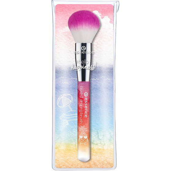 Essence Hello Happiness! Blush & Draping Brush kosmetický štětec se syntetickými štětinami na tvářenku