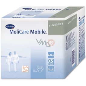 MoliCare Mobile XS Extra Small natahovací kalhotky pro střední a těžký stupeň inkontinence 14 kusů