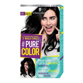 Schwarzkopf Pure Color barva na vlasy 1.0 Havraní černá 60 ml