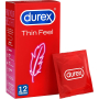 Durex Feel Thin Classic kondom se ztenčenou stěnou pro vyšší citlivost, nominální šířka 56 mm 12 kusů