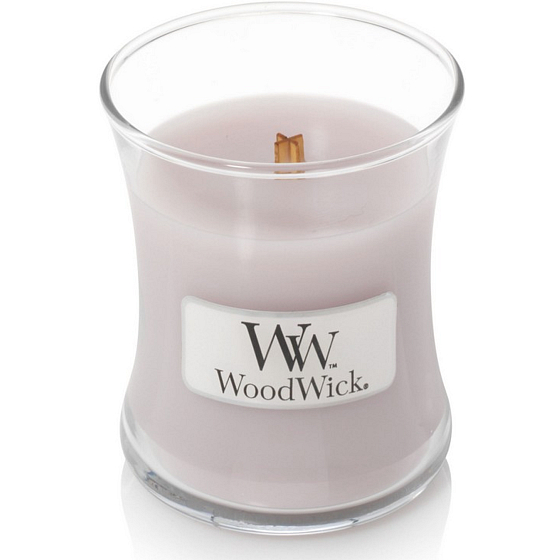 WoodWick Wild Violet - Divoká fialka vonná svíčka s dřevěným knotem a víčkem sklo malá 85 g