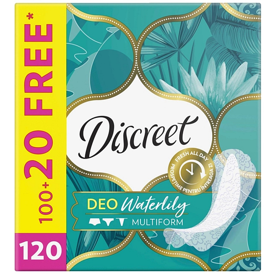 Discreet Deo Waterlily slipové intimní vložky pro každodenní použití 120 kusů