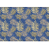 Ditipo Dárkový balicí papír 70 x 100 cm Modrý se zlatým kapradím 2 archy