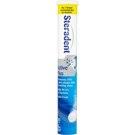 Steradent Active Plus tablety na zubní protézy 30 kusů