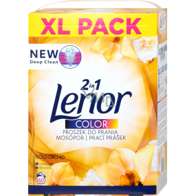 Lenor Color 2v1 Gold Orchid vůně vanilky, mimózy, růží a broskví prací prášek na barevné prádlo 60 praní 3,9 kg