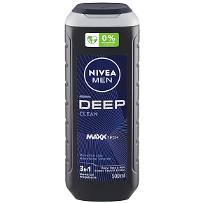 Nivea Men Deep Clean 3v1, sprchový gel, 500 ml
