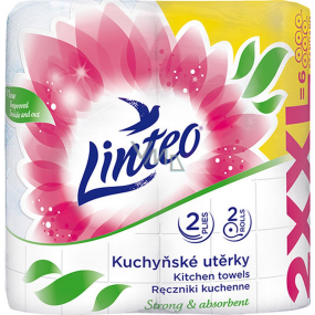 Linteo Satin XXL kuchyňské utěrky bílé 2 vrstvé 2× 30 m, 2 kusy