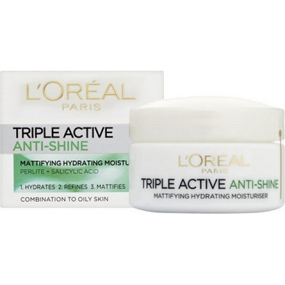 Loreal Paris Triple Active Anti-shine zmatňující hydratační péče 50 ml
