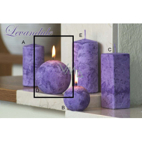 Lima Mramor Levandule vonná svíčka fialová koule průměr 80 mm 1 kus