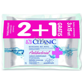Cleanic Antibakteriální ubrousky 45 kusů 2 + 1 zdarma