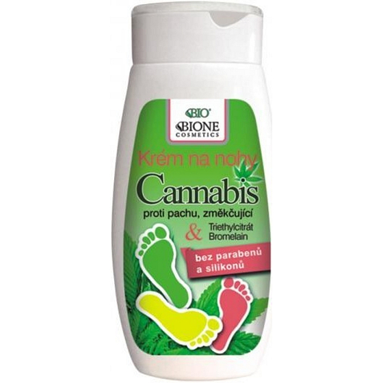 Bione Cosmetics Cannabis krém na nohy proti pachu, změkčující 250 ml