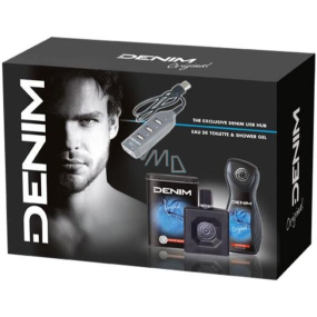 Denim Original toaletní voda pro muže 100 ml + sprchový gel 250 ml + USB rozbočovač, kosmetická sada