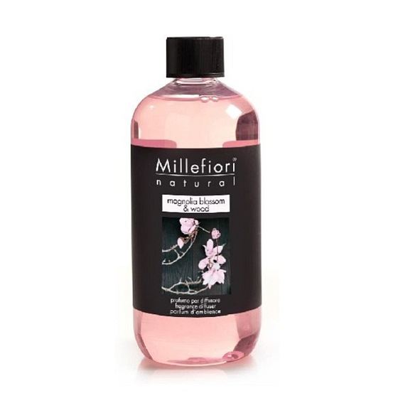 Millefiori Milano Natural Magnolia Blossom & Wood - Květy magnólie a Dřevo Náplň difuzéru pro vonná stébla 500 ml