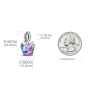 Charm Sterlingové stříbro 925 Kouzelný motýl ze skla Murano, přívěsek na náramek symbol