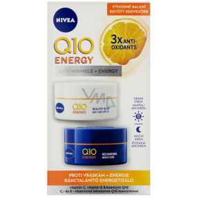 Nivea Q10 Energy energizující denní krém proti vráskám 50 ml + energizující noční krém proti vráskám 50 ml, kosmetická sada