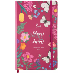 Albi Diář 2025 Journal - motivační vínový 13,5 x 21,5 cm