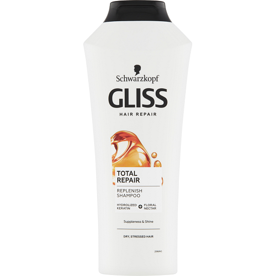 Gliss Total Repair regenerační šampon pro suché vlasy, 400 ml
