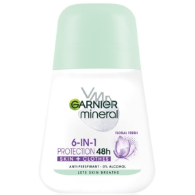Garnier Mineral Protection Floral Fresh 48h kuličkový antiperspirant deodorant roll-on pro ženy 50 ml
