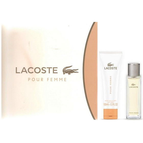 Lacoste pour Femme parfémovaná voda pro ženy 50 ml + tělové mléko 100 ml, dárková sada