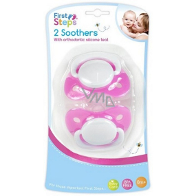 First Steps Bpa Free Ortodontické silikonové šidítko růžová 2 kusy