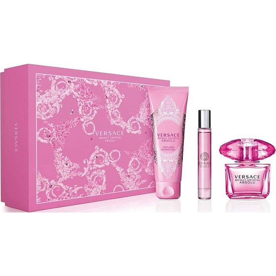 Versace Bright Crystal Absolu parfémovaná voda pro ženy 90 ml + sprchový gel 150 ml + parfémovaná voda 10 ml, dárková sada