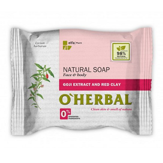 O Herbal Natural Goji a červená hlína přírodní toaletní mýdlo 100 g