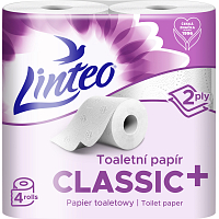 Linteo toaletní papír 2vrstvý, 4 role, 17 m role