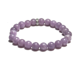 Lepidolit růžový náramek elastický přírodní kámen, kulička 8 mm / 16 - 17 cm, amulet sportovců