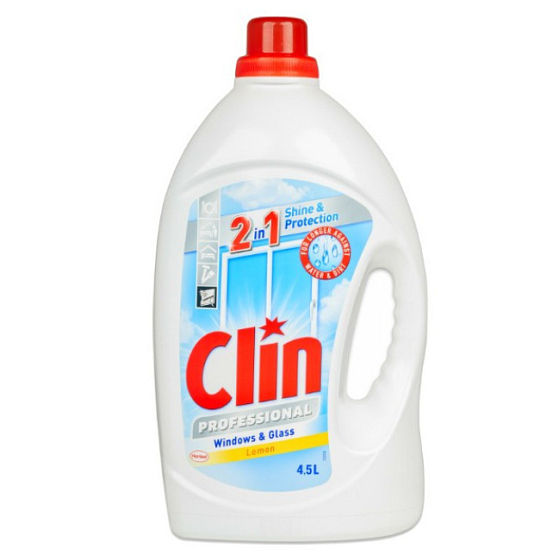 Clin Professional Windows & Glass Lemon čistič na okna a sklo náhradní náplň 4,5 l