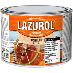 Lazurol S1119 lodní lak odolný lak na dřevo bezbarvý, lesk 375 ml