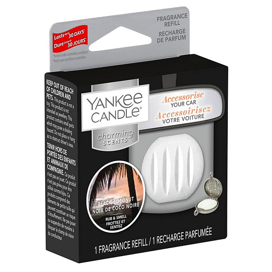 Yankee Candle Black Coconut - Černý kokos náplň vůně do auta Charming Scents 30 g
