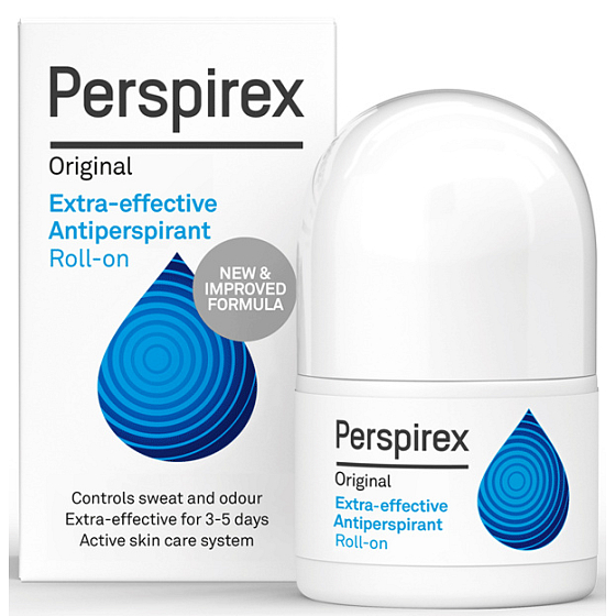 Perspirex Original kuličkový vysoce efektivní antiperspirant bez vůně roll-on, 3-5 dní účinek, unisex 20 ml