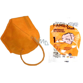 Famex Respirátor ústní ochranný 5-vrstvý FFP2 obličejová maska oranžová 1 kus