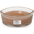 WoodWick Cashmere - Kašmír vonná svíčka s dřevěným širokým knotem a víčkem loď 453 g