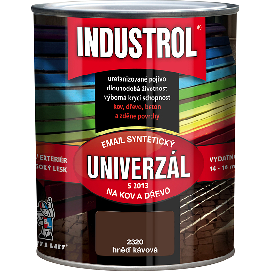 Industrol S2013 univerzál lesk vrchní barva na kov a dřevo, 2320 kávově hnědá, 600 ml
