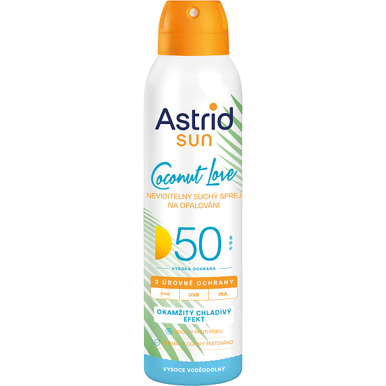 Astrid neviditelný suchý sprej na opalování OF 50, 150 ml
