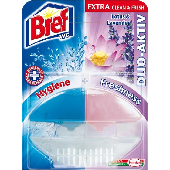 Bref Duo Aktiv Extra Clean & Fresh Lotus a Levand WC gel komplet závěs 60 ml