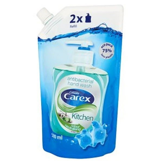 Carex Kitchen kuchyňské antibakteriální tekuté mýdlo neutralizuje zápach na rukou náhradní náplň 500 ml