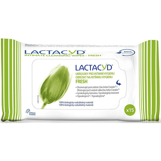 Lactacyd Fresh vlhčené ubrousky pro intimní hygienu 15 kusů