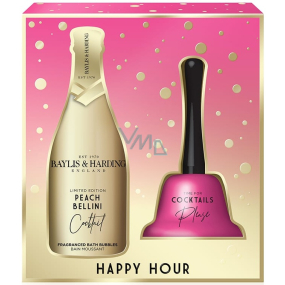 Baylis & Harding Koktejlová hodina Broskvové Bellini pěna do koupele 300 ml + zvoneček, kosmetická sada