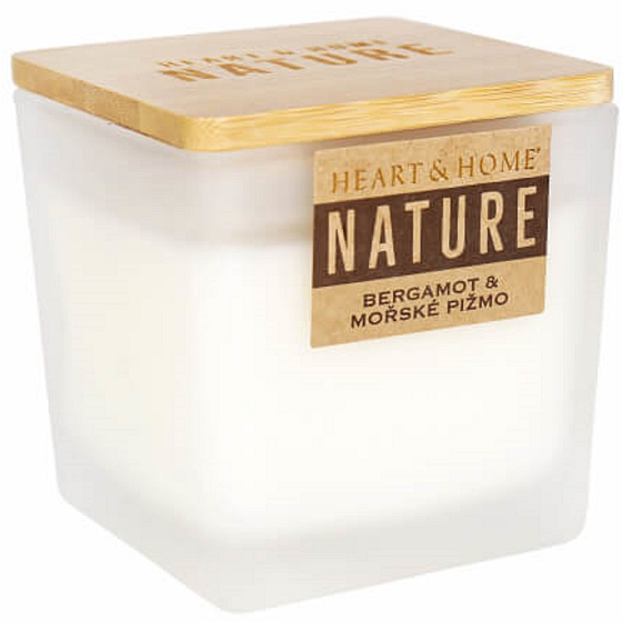 Heart & Home Nature Bergamot a mořské pižmo vonná svíčka malá sklo, doba hoření až 20 hodin 90 g