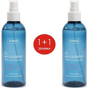 Ziaja Acai Berry pleťový tonik s kyselinou hyaluronovou rozprašovač 2 x 200 ml, duopack