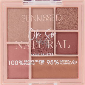 Sunkissed Oh So Natural Face Palette paletka očních stínů 4 x 0,9 g + rozjasňovač 1,3 g + tvářenka 1,3 g + bronzer 1,7 g