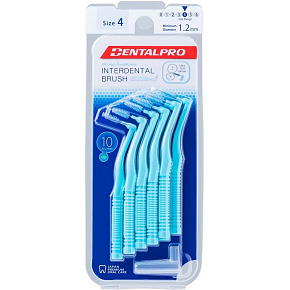 DentalPro mezizubní kartáček zahnutý 1,2 mm modrý, 10 kusů