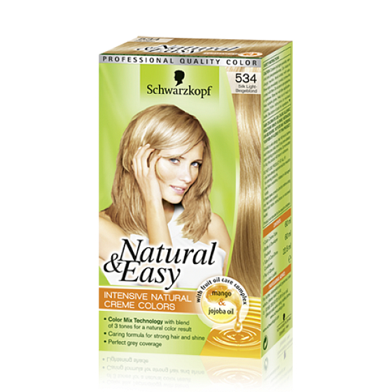 Schwarzkopf Natural & Easy barva na vlasy 534 Světle béžovoplavé hedvábí